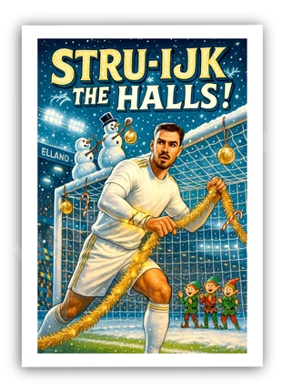 Stru-ijk the Halls | Leeds Christmas Print | A4 Unframed Football Poster Gift for Him, condition: New with tags, £9.00, £10.15 includes Buyer Protection Pro
