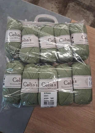 Lot 10 Pelotes de Laine Celia's Pistache, marque: LAINE, état: Neuf avec étiquette, 9,99 €, 11,19 € Protection acheteurs (Pro) incluse