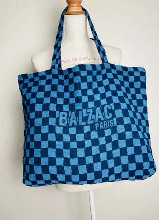 Tote bag balzac paris a damier bleu/gris clair, marca: Balzac Paris, estado: Muito bom, €22.00, €23.80 inclui Proteção do Comprador