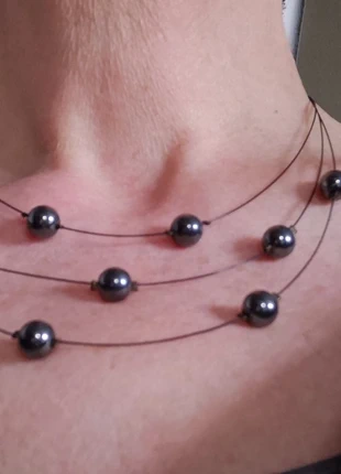 Collier cables avec perles hematite, estado: Muito bom, €6.00, €7.00 inclui Proteção do Comprador