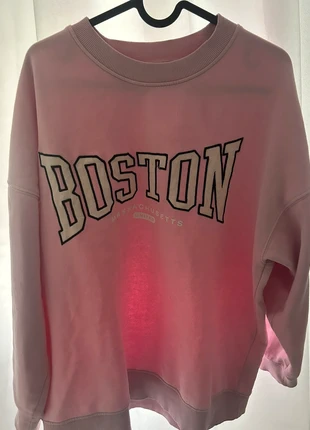 Sweat oversize rose écriture BOSTON h&m, marque: H&M, état: Très bon état, taille: S / 36 / 8, 4,00 €, 4,90 € Protection acheteurs incluse