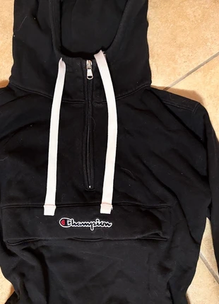 Felpa Champion nera baggy con zip alta con cappuccio particolare vintage y2k nera calda invernale, merk: Champion, staat: Nieuw zonder prijskaartje, maat: S / 36 / 8, € 8,00, € 9,10 inclusief Kopersbescherming