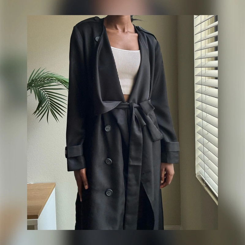 Ro & De Tie Waist Maxi Trench Coat 1