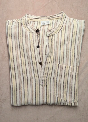 chemise rayée col mao tanawa coton esprit ethnique bohème vintage, marque: tanawa, état: Bon état, taille: L, 9,00 €, 10,15 € Protection acheteurs incluse