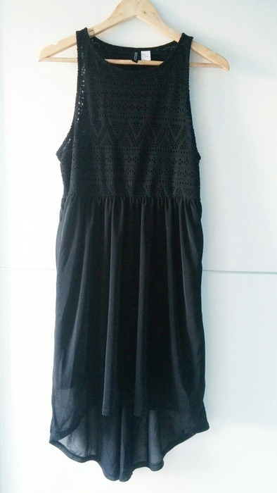 Robe mi-longue  avec jupe transparente noir H&M 1