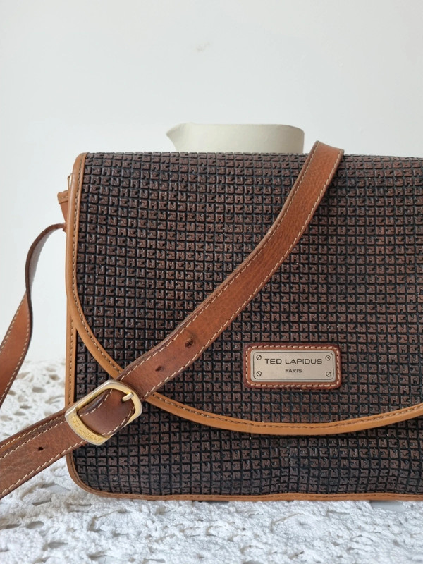 Sac bandouli re en cuir Ted Lapidus Vintage