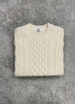 Pull d’hiver torsadé tressé Uniqlo Femme beige crème / Taille XS - 434, marca: Uniqlo, estado: Muy bueno, tamaño: XS / 34 / 6, 35,00 €, 37,45 € Protección al comprador incluida
