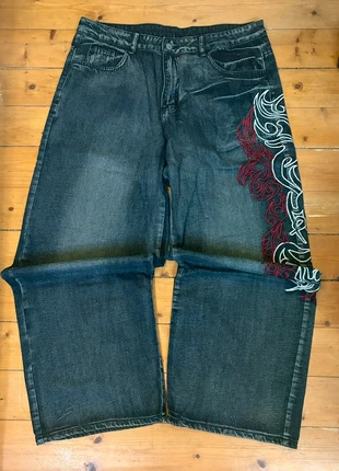🔥 Jean large brodé tribal – Taille XL, état: Neuf sans étiquette, taille: XL, 45,00 €, 47,95 € Protection acheteurs (Pro) incluse