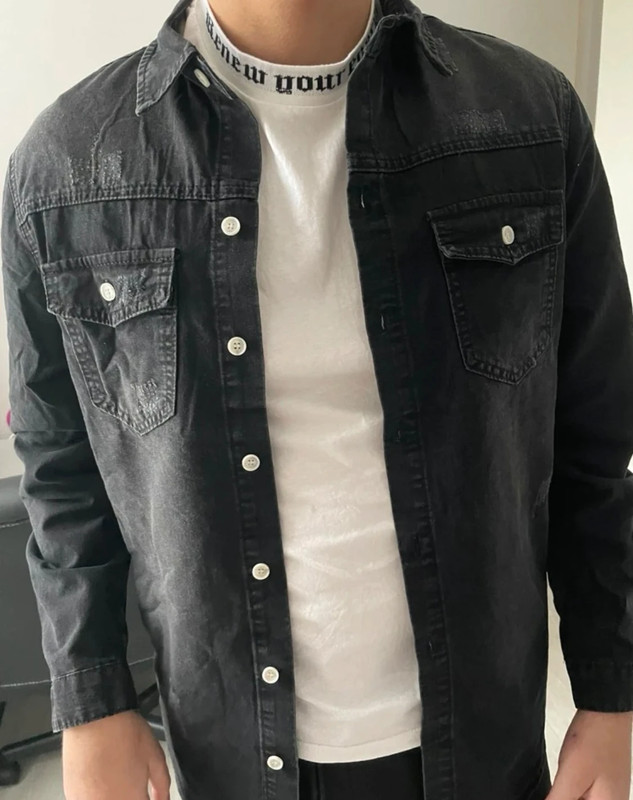 Koszula kurtka czarna jeansowa zapinana na guziki nowa z metką Zara 1