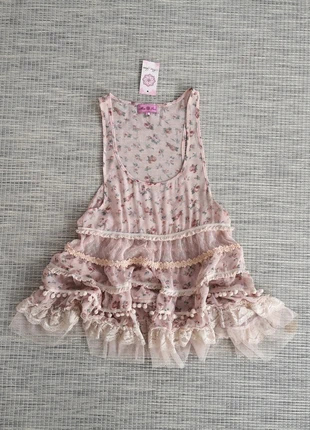 Pink Floral Flowy Tank Top with Lace Trim - Miss June, brand: Miss June, condition: New with tags, size: S / 36 / 8, €20.00, €21.70 includes Buyer Protection
