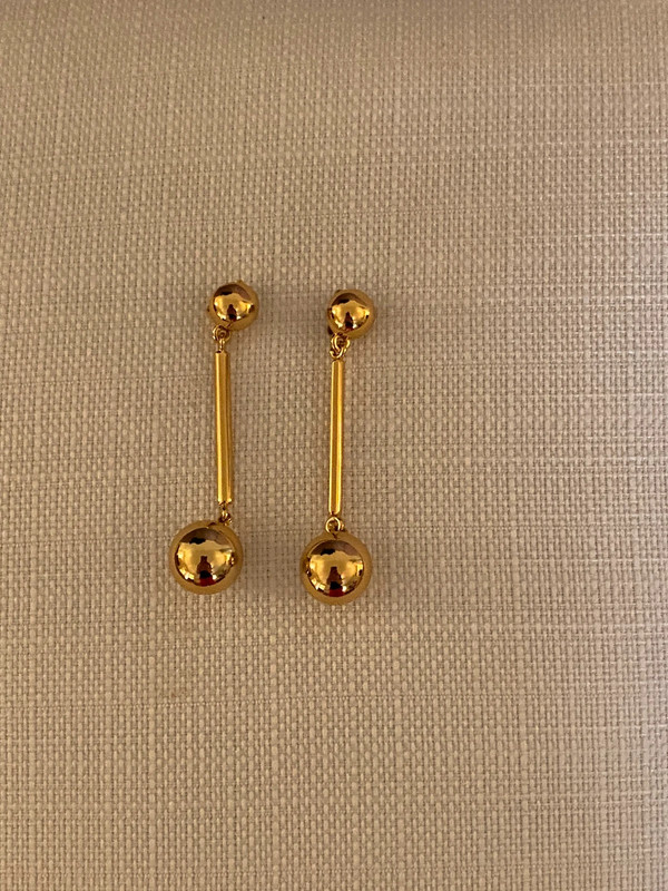 JCrew Gold Ball Drop Earrings 1