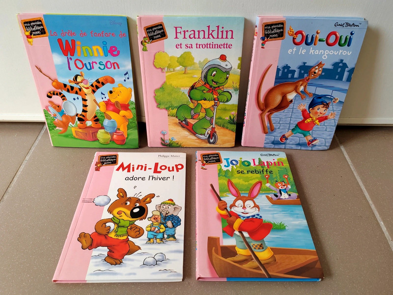 Lot 5 livres - Ma première bibliothèque rose - Mini-loup, Winnie l'ourson, franklin ect..