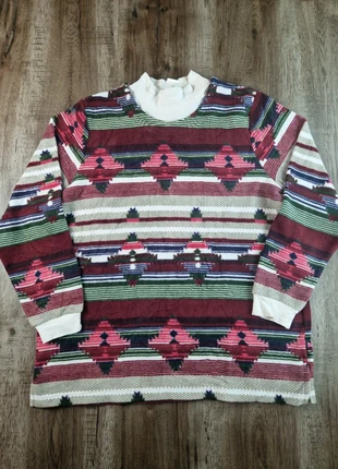 Sweat vintage Blair à motifs aztèques bordeaux vert et beige taille L, brand: Blair, condition: Very good, size: L / 40 / 12, €24.90, €26.85 includes Buyer Protection Pro