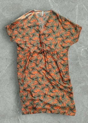 Robe été Mango orange col V motif cachemire taille s, brand: Mango, condition: Very good, size: S / 36 / 8, €6.00, €7.00 includes Buyer Protection