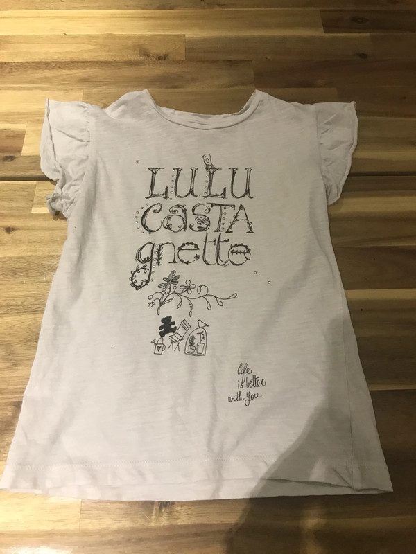 T-shirt fille lulu castagnette 8 ans blanc 1