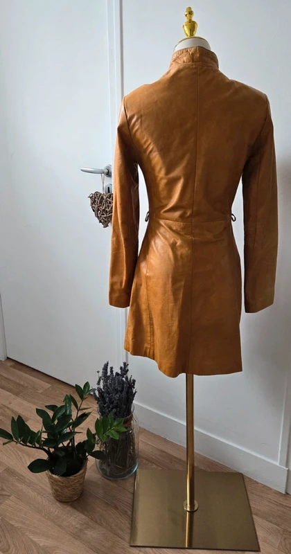 Veste en cuir de Vachette Camel taille 2 fabriquée en France🇨🇵 - photo numéro 3