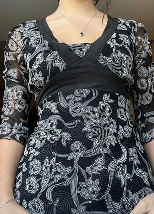 vintage top femme mesh camicetta flower design, merk: Clara Vitti, staat: Heel goed, maat: S / 36 / 8, € 8,40, € 9,52 inclusief Kopersbescherming