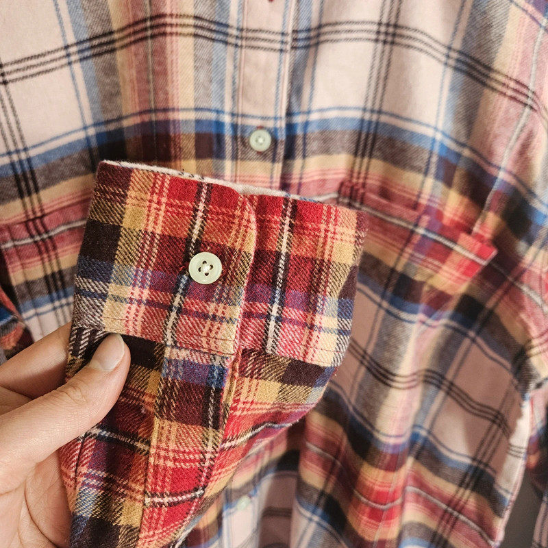 Red & Pink Plaid Boyfriend Flannel Top 3