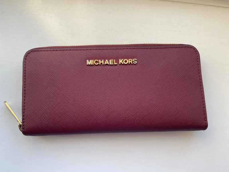 Burgundy michael best sale kors wallet