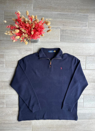 Sweat 1/4 Zip Camionneur Ralph Lauren Bleu Marine Logo Bordeaux Taille XXL Half Zip, marke: Ralph Lauren, zustand: Sehr gut, größe: XXL, 34,99 €, 37,44 € inklusive Vinted-Käuferschutz