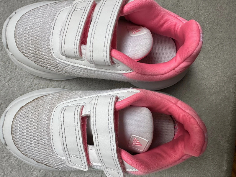 Adidas Turnschuhe Sneaker Gr. 25 Klettverschluss Weiss pink
