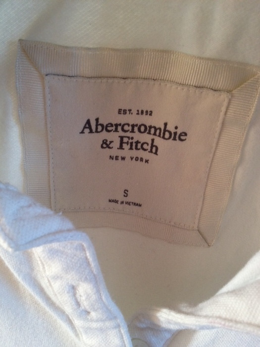 Polo Abercrombie&Fitch blanc et rose 4
