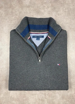 Pull Tommy Hilfiger Half Zip 1/4 Zip Col Camionneur | Gris Foncé Logo Brodé | Taille L Homme, brand: Tommy Hilfiger, condition: Very good, size: L, €45.00, €47.95 includes Buyer Protection
