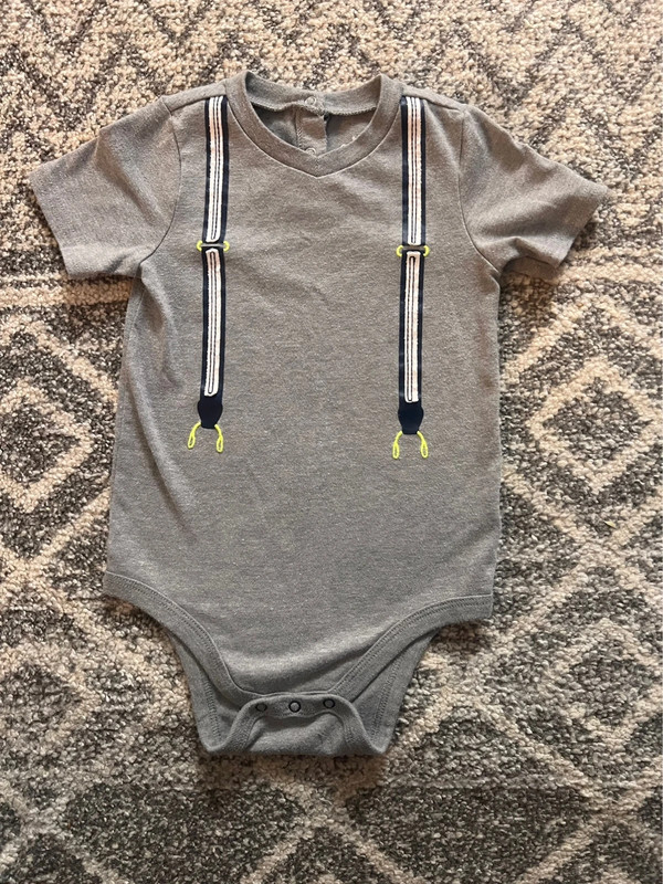 Cat & Jack 18M Suspender Onesie 1