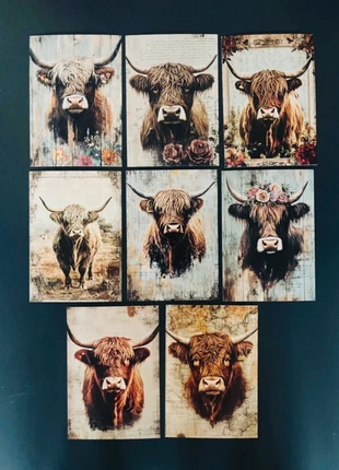 SALE! Set van 8 ansichtkaarten 'Hooglanders', staat: Nieuw met prijskaartje, € 2,65, € 3,48 inclusief Kopersbescherming