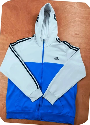Sweat/Hoodie à Capuche | Adidas Essentials Fullzip Bicolore Bleu/Blanc | Taille S, marque: adidas, état: Très bon état, taille: S, 15,00 €, 16,45 € Protection acheteurs incluse