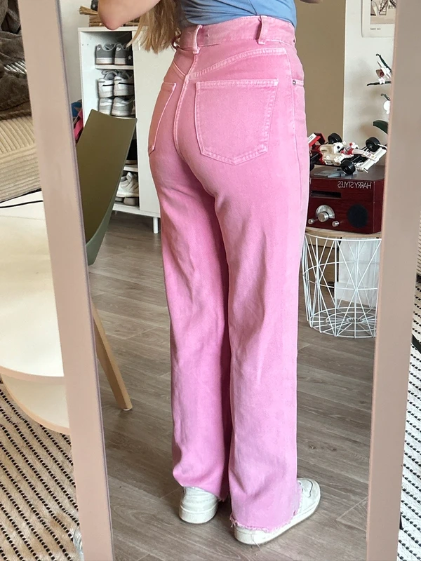 Jean droit rose Zara – taille 34 - photo numéro 3