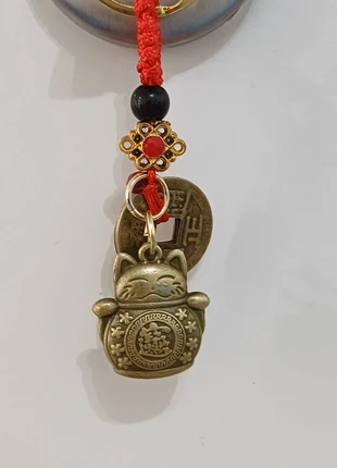 Lucky Cat Keychain, Feng Shui Charm, Maneki Neko, Chinese Amulet, Door Hanging, Good Luck, marca: no brand, estado: Novo com etiquetas, €2.39, €3.21 inclui Proteção do Comprador
