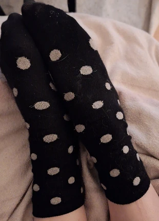 Noir chaussettes avec des points argentés // schwarze Strümpfe mit silberne Punkten , état: Bon état, taille: S | 35–38, 8,50 €, 9,63 € Protection acheteurs incluse