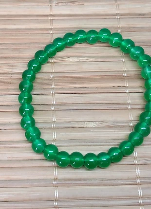 Bracelet en perles de verre polies 6 mm vert émeraude, zustand: Neu, 1,10 €, 1,86 € beinhaltet Vinted-Käuferschutz Pro