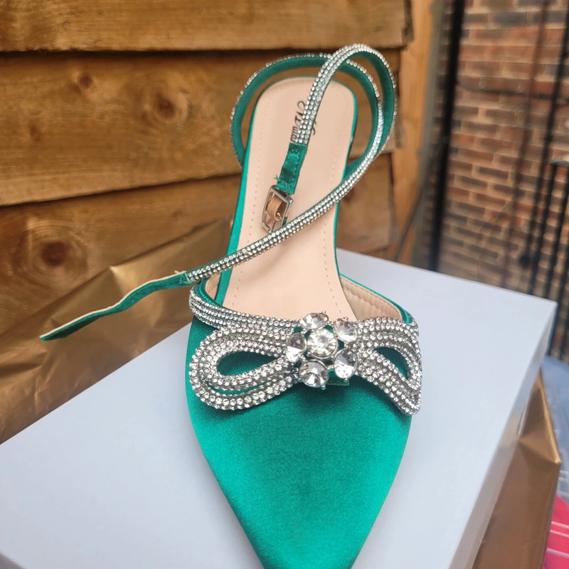 Sapphire Green Diamonte Shoes - Vinted