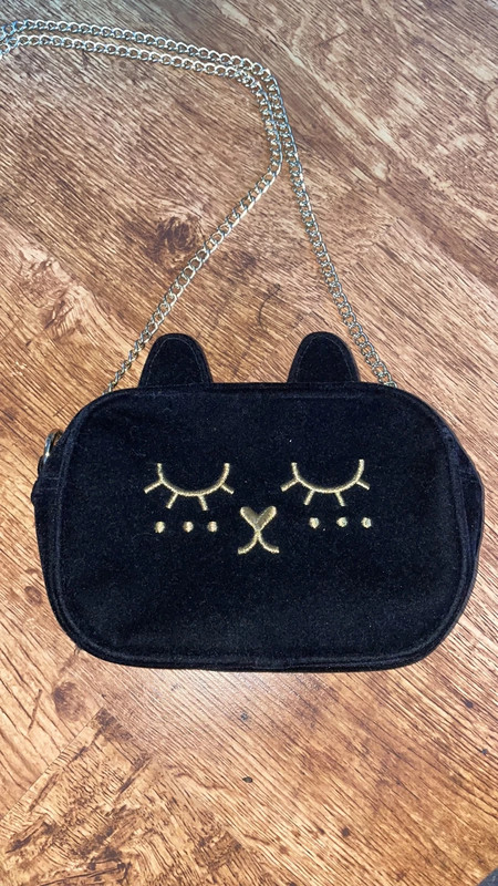 ASOS black velvet cat bag