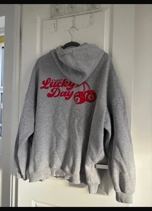 Cherry grey hoodie, brand: PrettyLittleThing, condition: Very good, size: L / 12, £4.00, £4.90 includes Buyer Protection