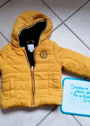 Doudoune jaune 24 mois avec capuche épaisse intérieur polaire bleu marine , marque: Pat et Ripaton, état: Très bon état, taille: 18-24 mois / 86 cm, 4,00 €, 4,90 € Protection acheteurs incluse