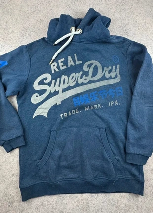 Sweat à capuche Superdry bleu marine logo argent – taille M, brand: Superdry, condition: Very good, size: M, €19.00, €20.65 includes Buyer Protection