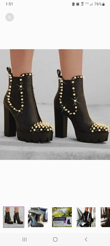 Platform spike black boots new in box 4