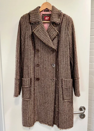 Vintage mantel bruin/roze tint met dubbele rij knopen, marca: AP BY BRUPHILS, estado: Bom, tamanho: L / 40 / 12, €65.00, €68.95 inclui Proteção do Comprador