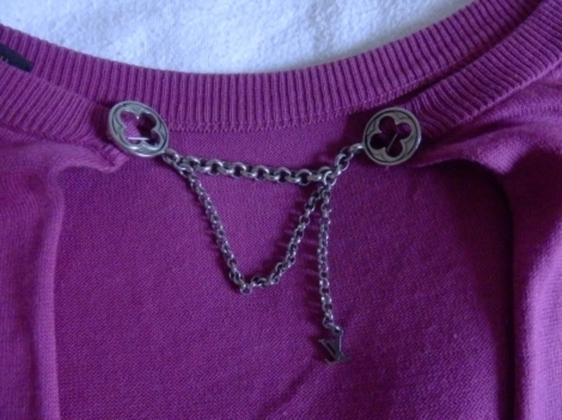 Pull Louis Vuitton taille 38 violet 100% cotton 3