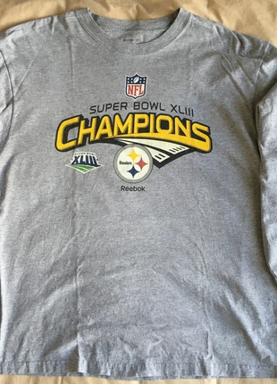 T-shirt Reebok Manches Longues Super Bowl XLIII (43) Champions Pittsburgh Steelers (TBE), brand: Reebok, condition: Very good, size: L, €12.99, €14.34 includes Buyer Protection
