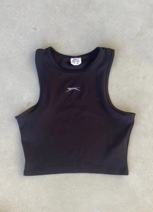 Slazenger Cropped Black Tank Top, marca: Slazenger, estado: Muito bom, tamanho: M / 38 / 10, €15.00, €16.45 inclui Proteção do Comprador