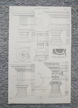 Examples of Column Architecture - Antique Print - 1875, brand: NO LABEL, condition: Good, £5.99, £6.99 includes Buyer Protection Pro