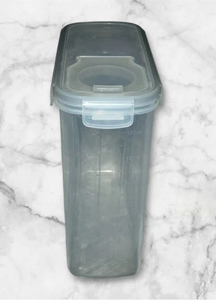 Tall Airtight Cereal Storage Container • 4L Clear Plastic with Lid, brand: NO LABEL, condition: Very good, £4.00, £4.90 includes Buyer Protection