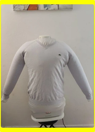 🐊 Pull Col V Lacoste Homme Blanc Crème  🐊, marca: Lacoste, estado: Bom, tamanho: XL / 42 / 14, €13.60, €14.98 inclui Proteção do Comprador