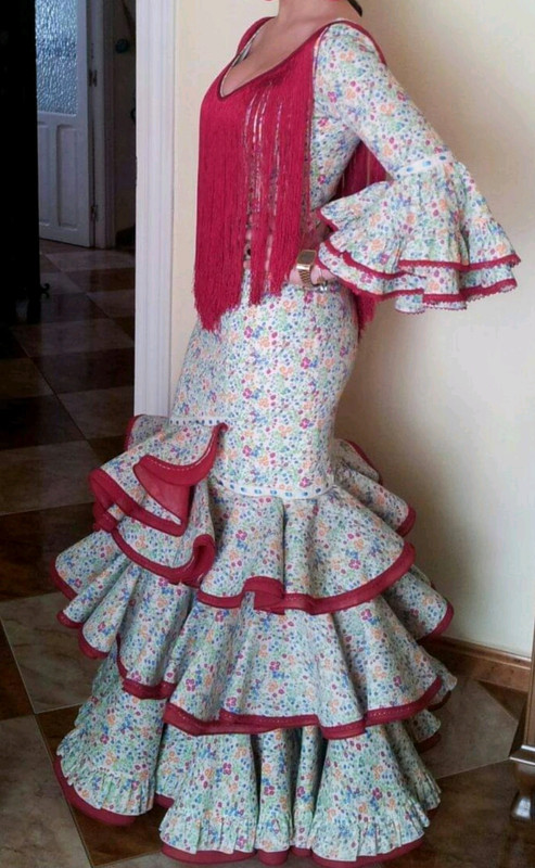 Aventurarse Dispuesto componente Vestido de flamenca Micaela Villa + flecos de seda - Vinted