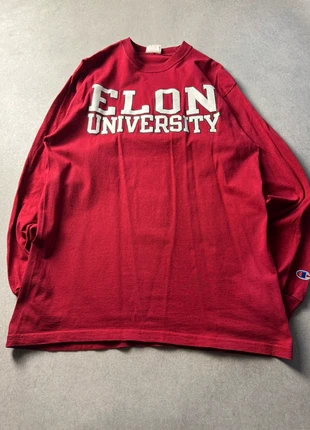 T shirt imprimé à manches longues crewneck Champion rouge bordeaux – Taille L (Unisexe), marke: Champion, zustand: Sehr gut, größe: L, 10,00 €, 11,20 € beinhaltet Vinted-Käuferschutz Pro