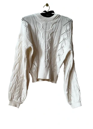 Pull en maille blanche texturée, marque: Jennyfer, état: Neuf sans étiquette, taille: XS / 34 / 6, 6,00 €, 7,00 € Protection acheteurs incluse